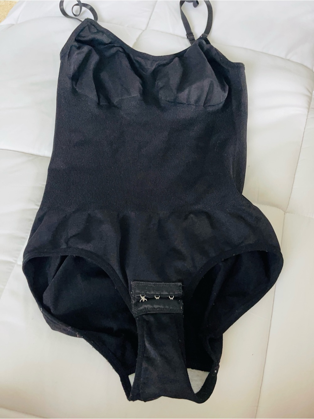 Girls Black One-Piece Leotard with Adjustable Straps